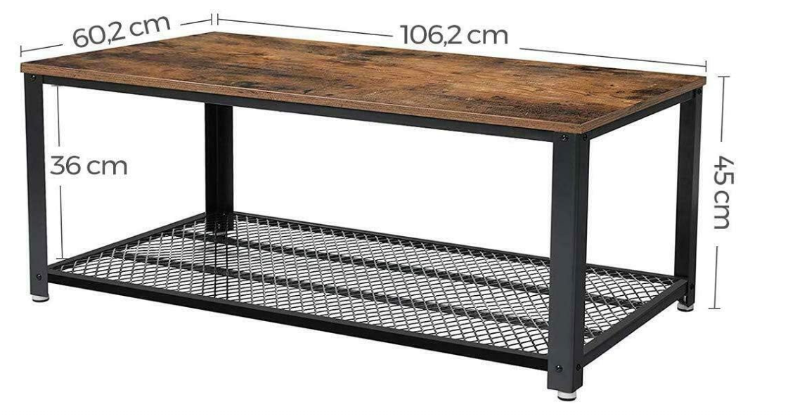 Industrial Style Coffee Table / Wood and Metal