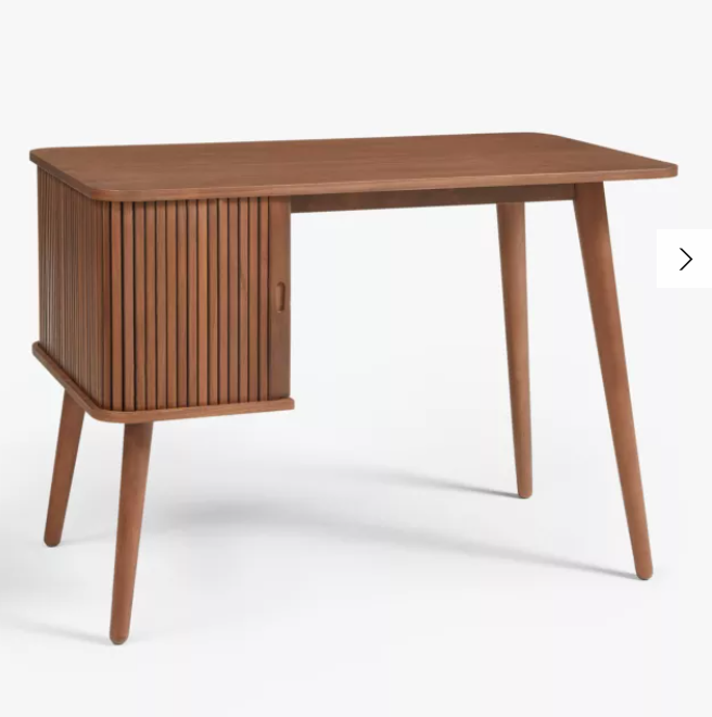 Walnut Desk with Slatted Sliding Door Storage  / John Lewis Grayson Desk