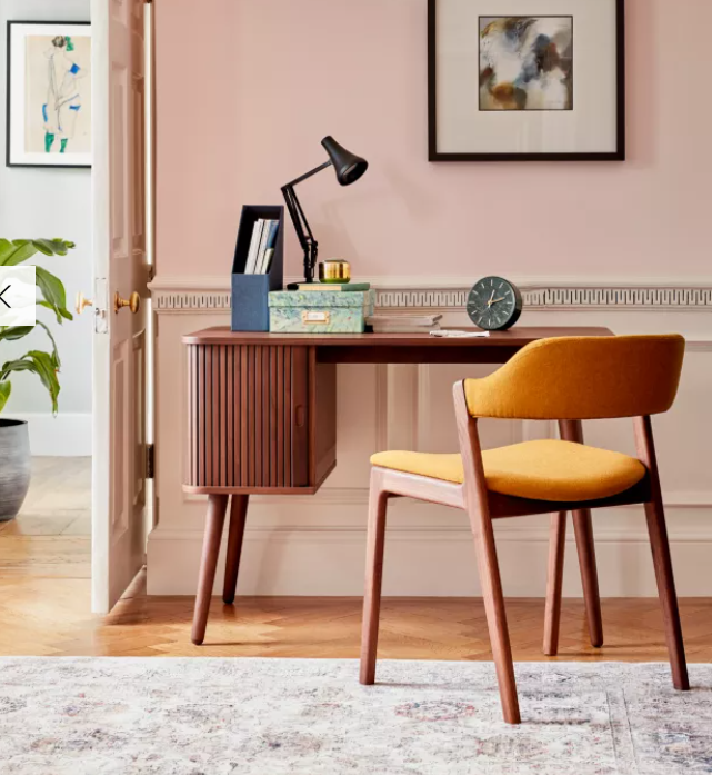 Walnut Desk with Slatted Sliding Door Storage  / John Lewis Grayson Desk