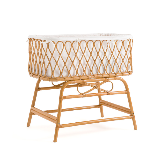 Rattan Cane Bassinet Cradle Cot Bed / La Redoute Lorene RRP £425