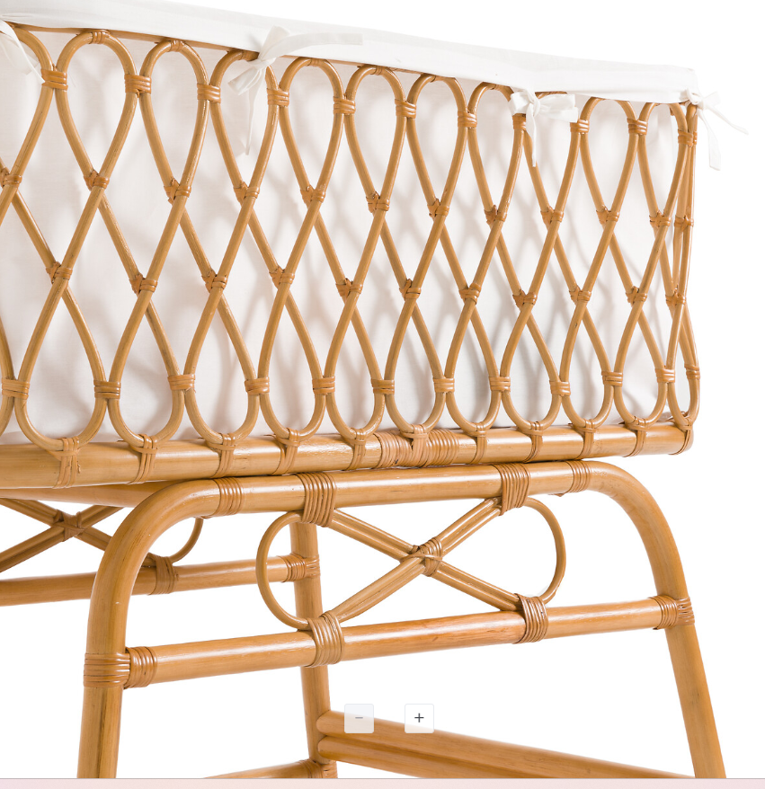 Rattan Cane Bassinet Cradle Cot Bed / La Redoute Lorene RRP £425