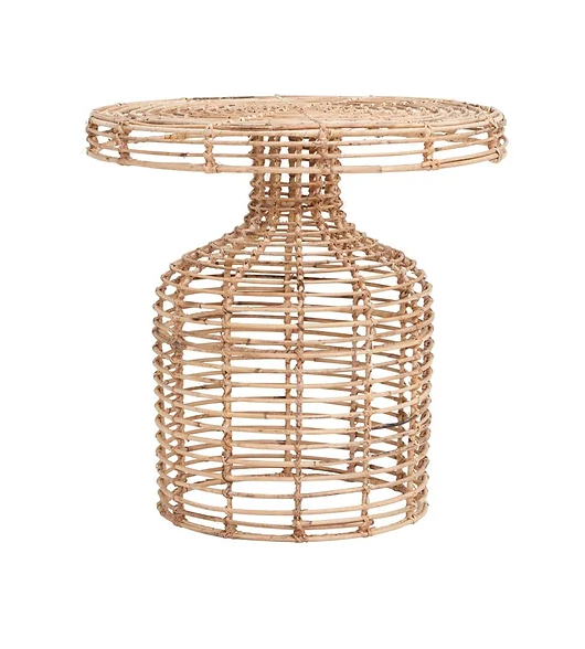 Round Rattan Side Table