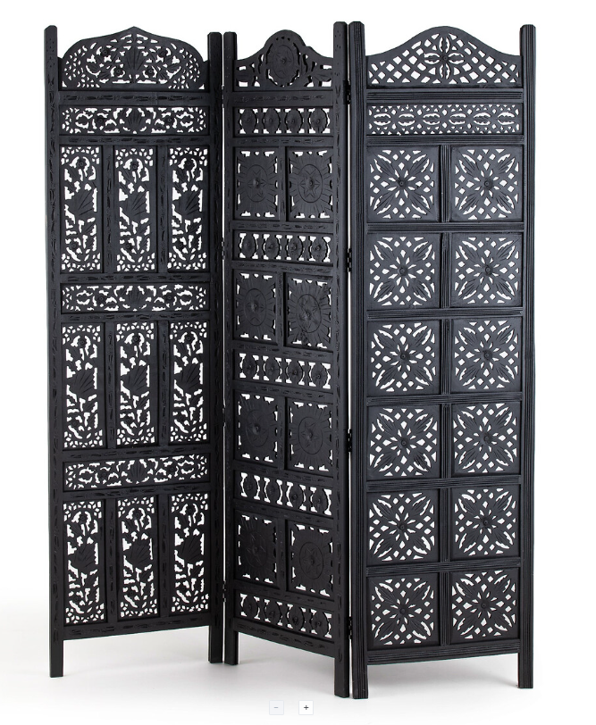 Black Solid Wood Screen Room Divider and delivery