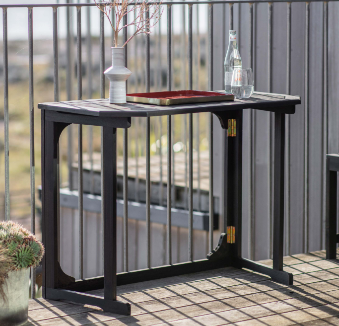 Black Small Balcony Folding Table