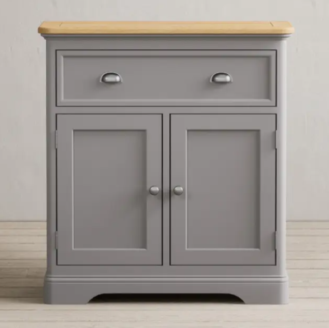 Grey and Oak Small Cabinet