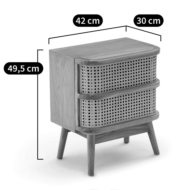 Cane Bedside Table with 1 Drawer / La Redoute Laora