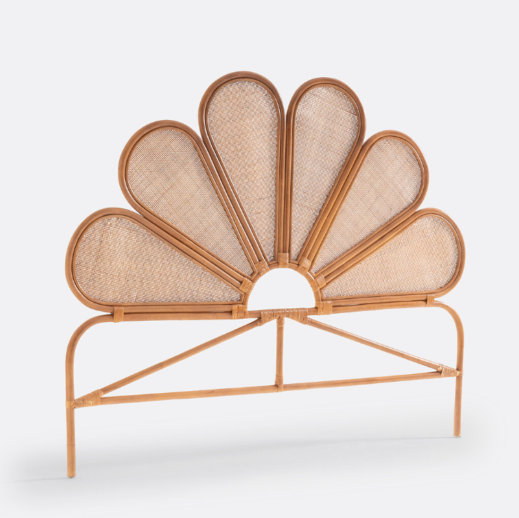 Vintage style KIng Rattan Headboard  / Sunburst Style La Redoute Flores