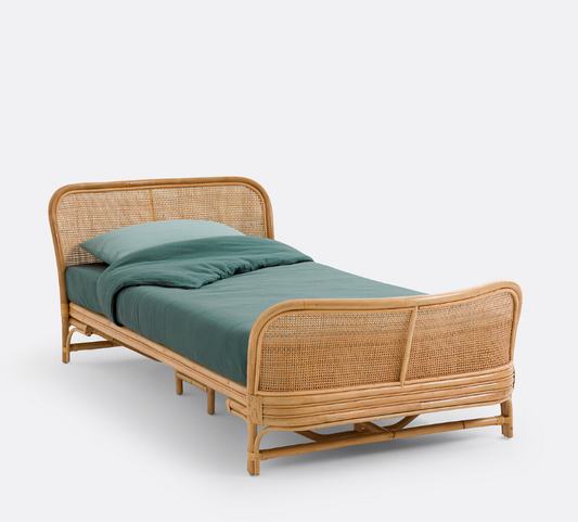 Vintage Style Kids Single Rattan Bed Frame / La Redoute Arsel Rattan Bed RRP £650