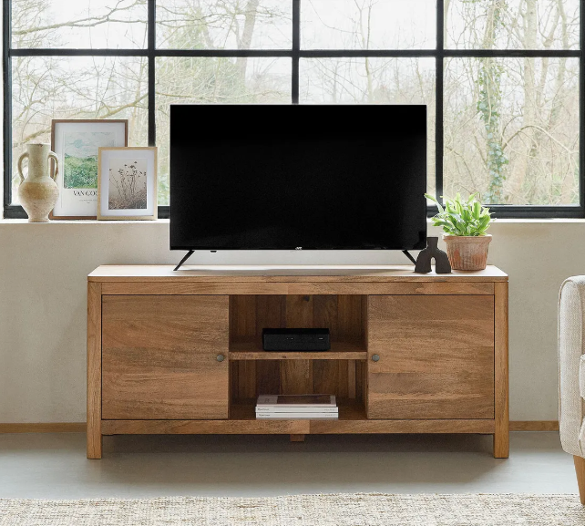 Solid Mango Wood TV Stand / Oak FurnitureLand Noah