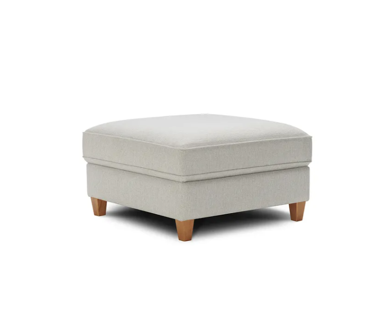 Large Storage Footstool | Light Grey / Silver Fabric / Inca