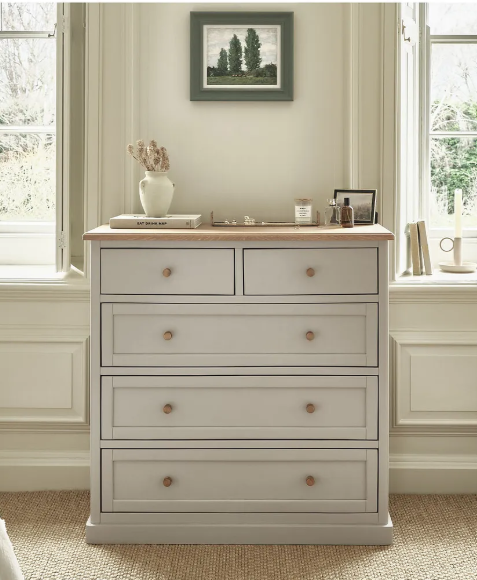 Chest of Drawers / Grey and Oak Wood / Oak Furnitureland Henley