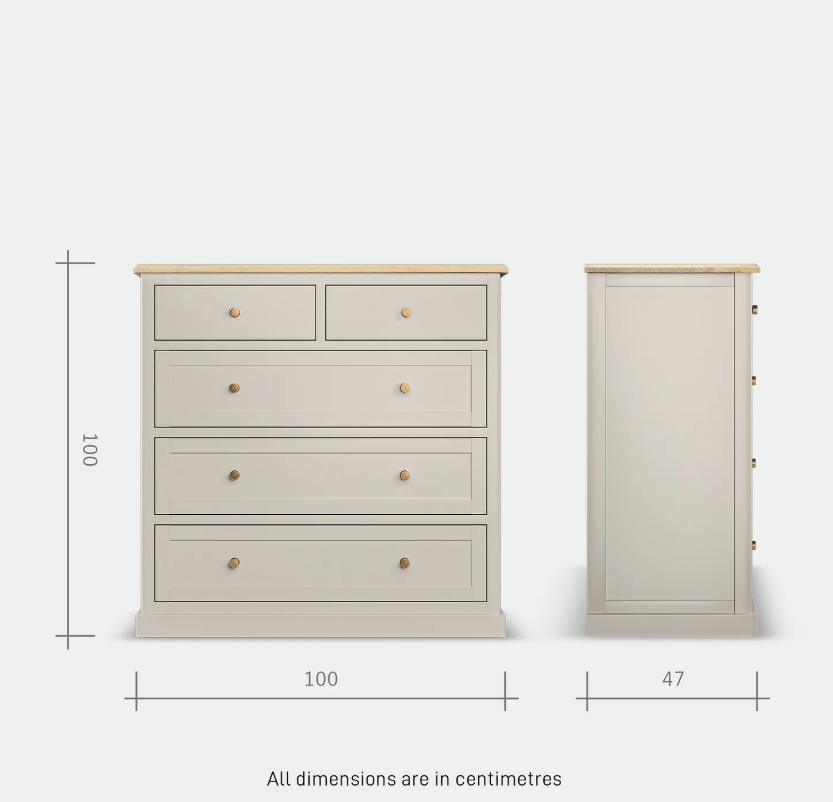 Chest of Drawers / Grey and Oak Wood / Oak Furnitureland Henley