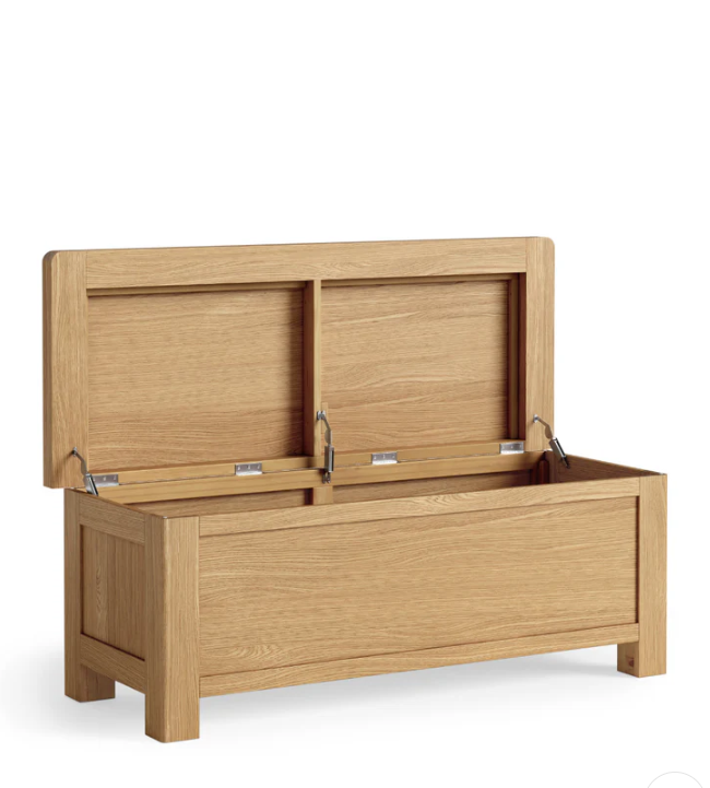 Oak Blanket End Of Bed Storage Box / Trunk