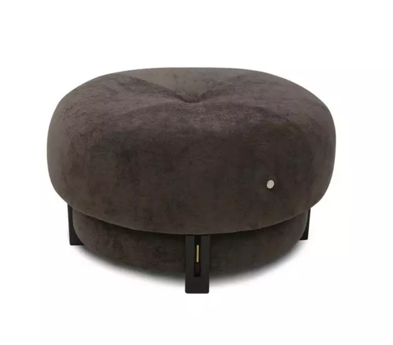 Brown Mocha Round Swivel Footsool / DFS Ted Baker Grove