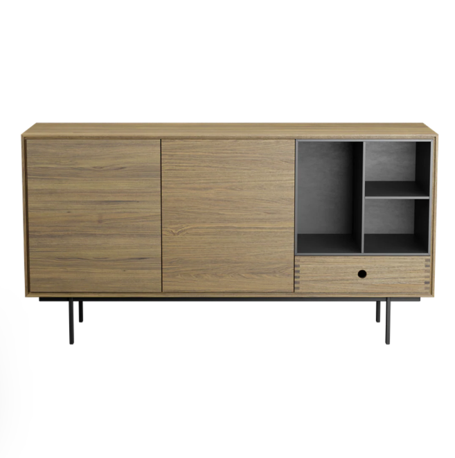 Oak and Grey Large Sideboard