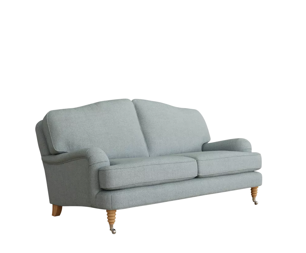 Medium 2 Seater Sofa / Pale Blue and Oak / John Lewis Laura Ashley Lynden