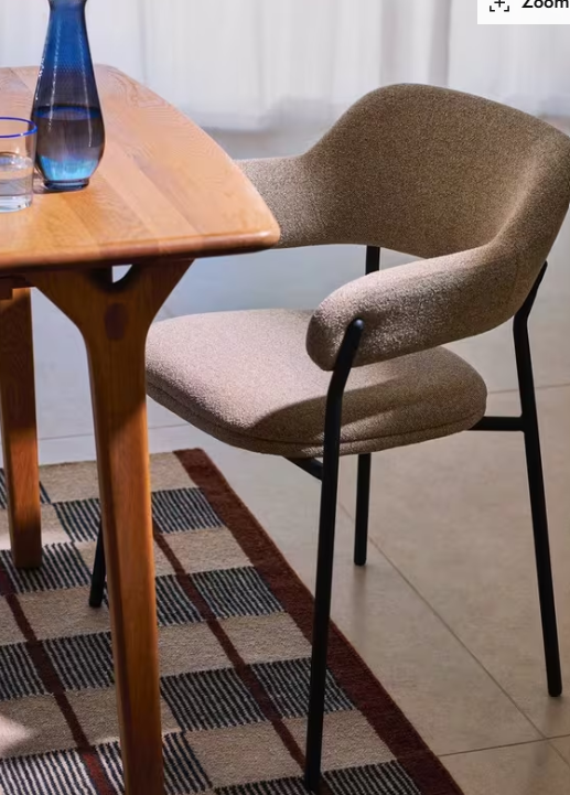 Wise Dining Armchair, Set of 2, Grey and Black Metal