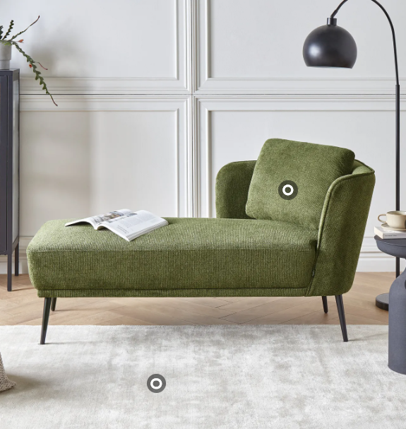 Chaise Lounge Dark Green / Left Hand side