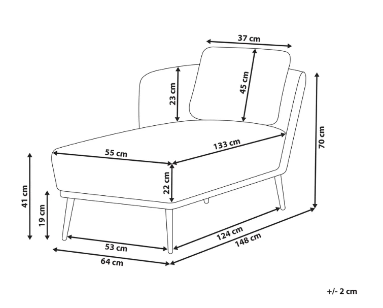 Chaise Lounge Dark Green / Left Hand side