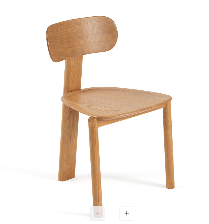 Solid Oak Accent Chair / By E. Gallina