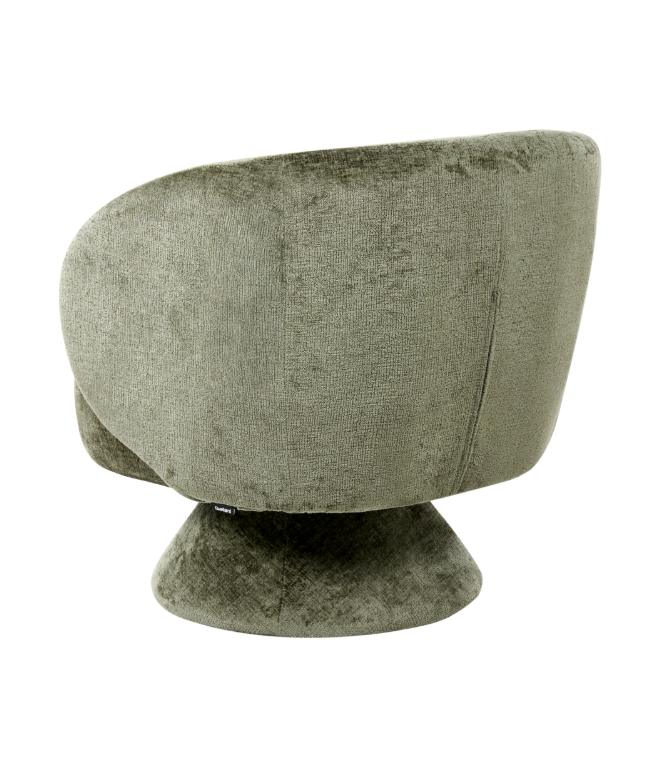 Olive Green Swivel Armchair  / Chenille  Fabric