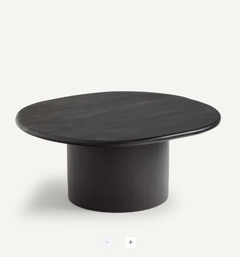 Organic Shape Solid Wood Black Coffee Table