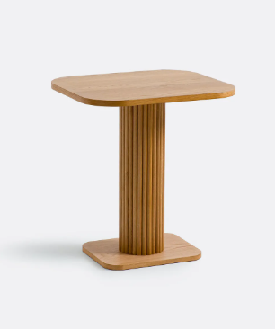 Oak Bistro / Small Dining Table / Ribbed Slatted Base