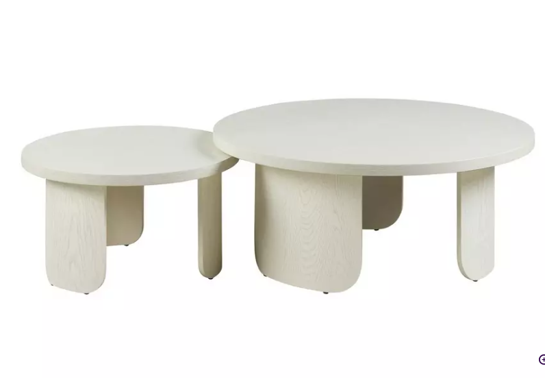 White Large Round Nest of Tables