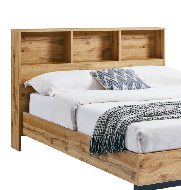 Oak Bookcase Headboard King Size Bed