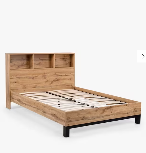 Oak Bookcase Headboard King Size Bed