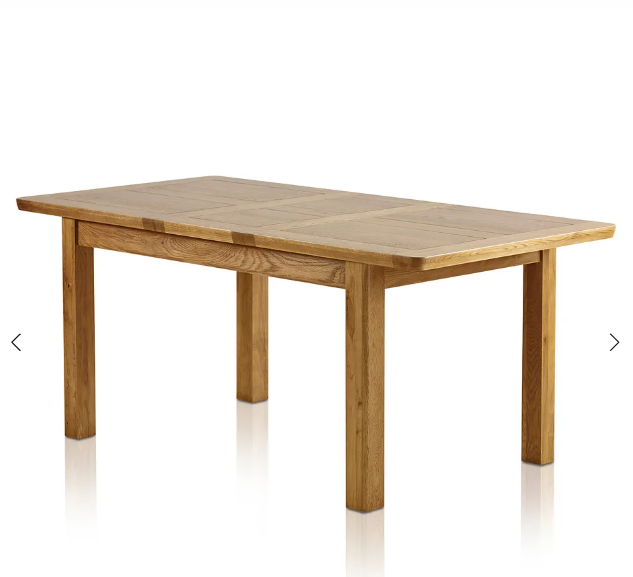 Solid Rustic Oak Extending Dining Table / 6-8 seater