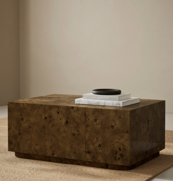 Large Burl Box Coffee Table