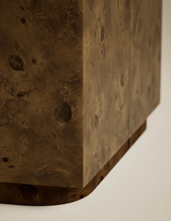 Large Burl Box Coffee Table