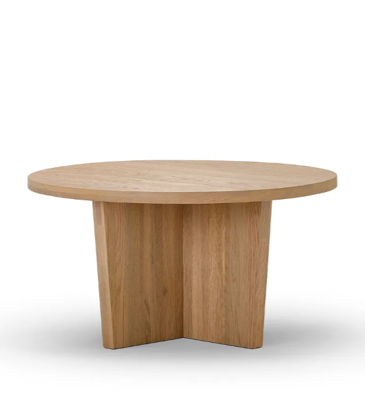 Round Solid Wood Coffee Table / Oak Furnitureland Highworth