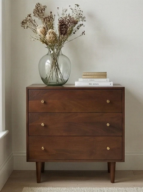 Solid Dark Mango Wood Chest of Drawers / Small Cabinet