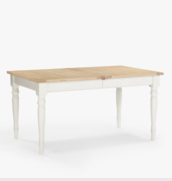Modern Country Style Extending Dining Table  / Grey Cream and Oak Top / 6-10 seater