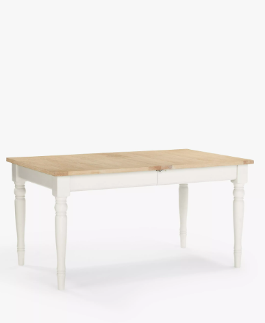 Modern Country Style Extending Dining Table  / Grey Cream and Oak Top / 6-10 seater