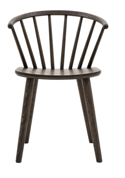 Dark Wood Spindle Back Dining Chairs Set of 2