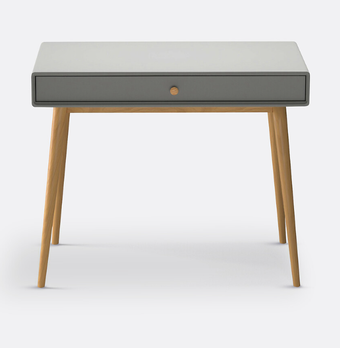 Grey and wood desk