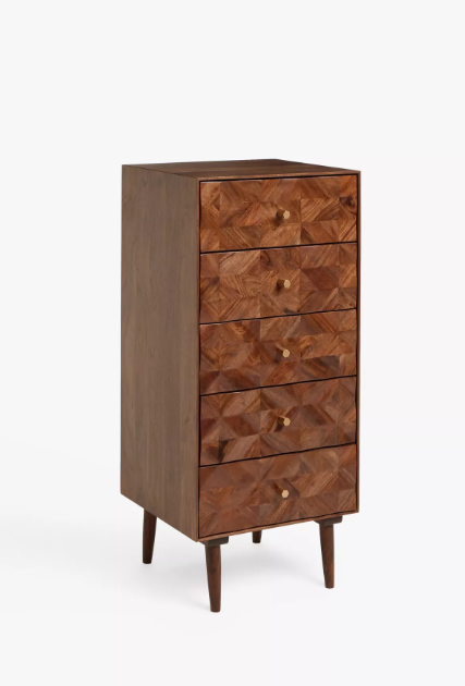 Dark Solid Wood Tallboy / Tall Chest of Drawers Swoon Franklin
