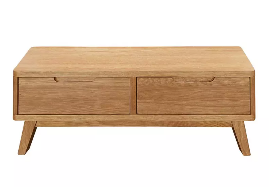 Solid Oak Coffee Table with Drawers / Scandi Danish style
