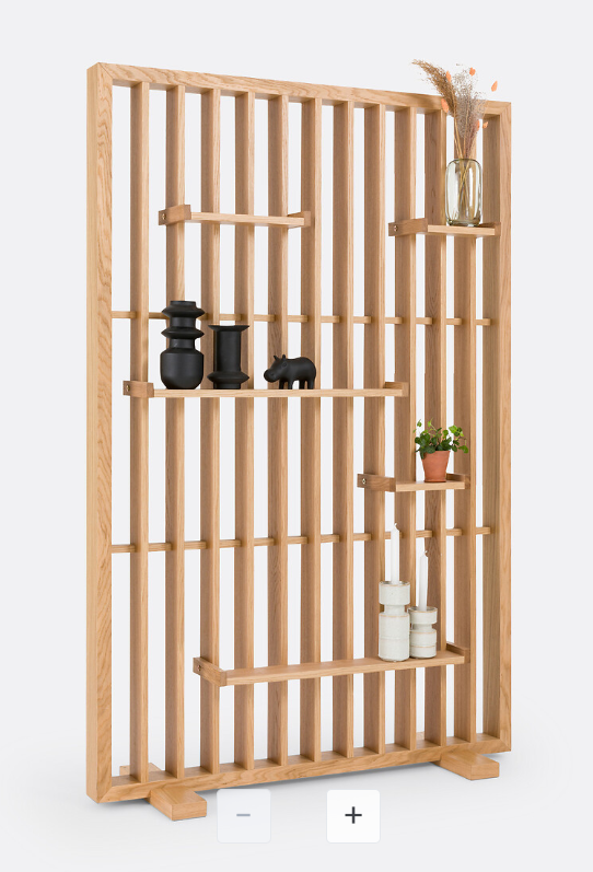 Free standing Oak room divider with shelves / La Redoute Mineva