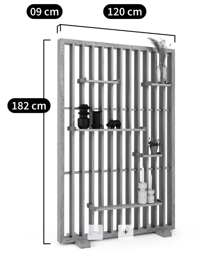 Free standing Oak room divider with shelves / La Redoute Mineva