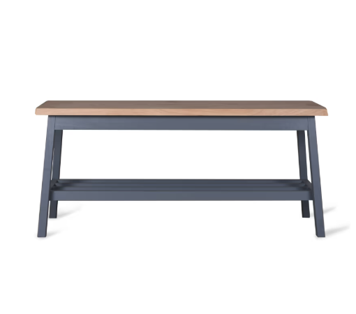 Hallway Bench with Shelf / Oak and Dark Grey Charcoal