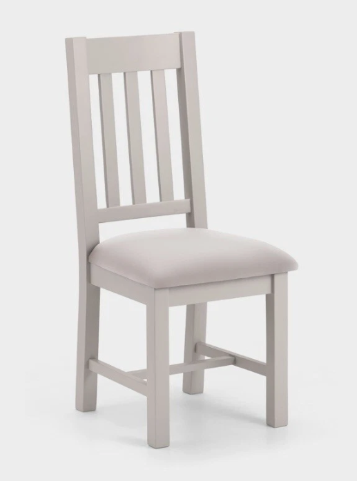Light Grey and Linen Dining Chairs / Set of 6
