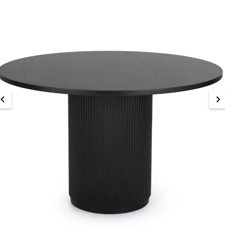 Round Dining Set- Black Ribbed Base Base Dining Table and 4 Olive Green Velvet Chairs / Curved Round Bench