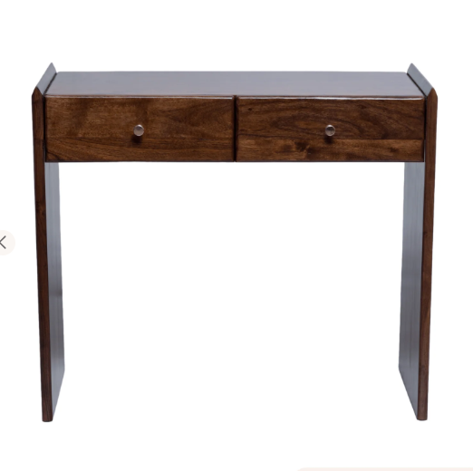 Solid Dark Wood Desk / Dressing table / Console table with Drawers