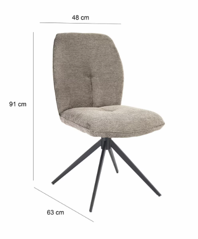 Grey Pebble Swivel Dining Chair / Set of 2