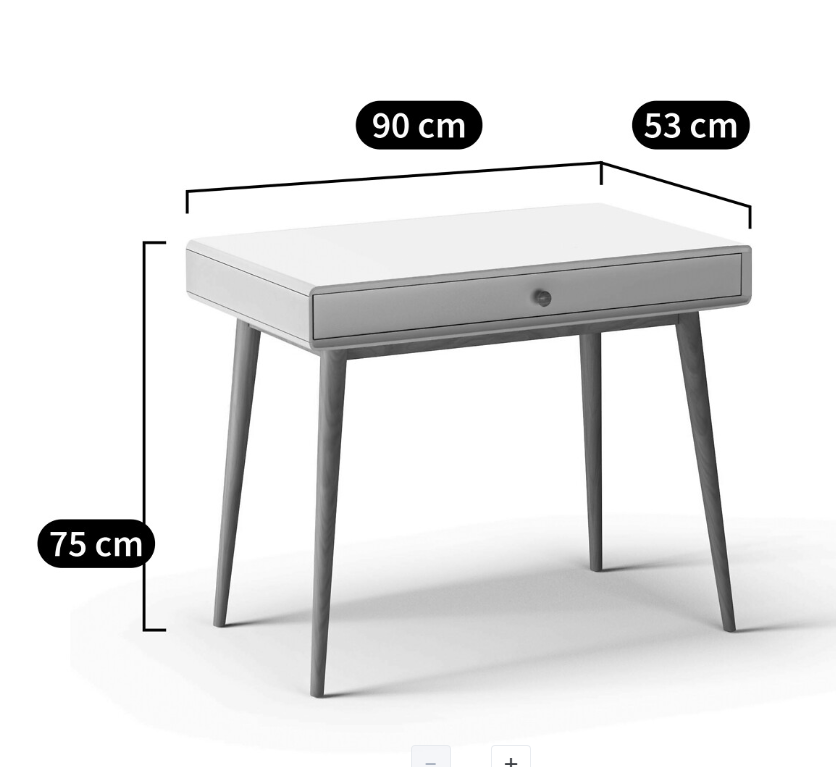 Light Green Desk with Drawers and Wood Legs