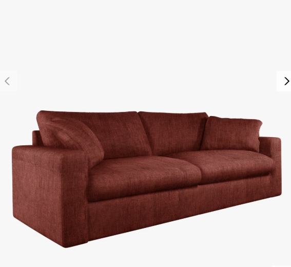 Large 4 Seater Rustic Burnt Orange / Auburn Sofa